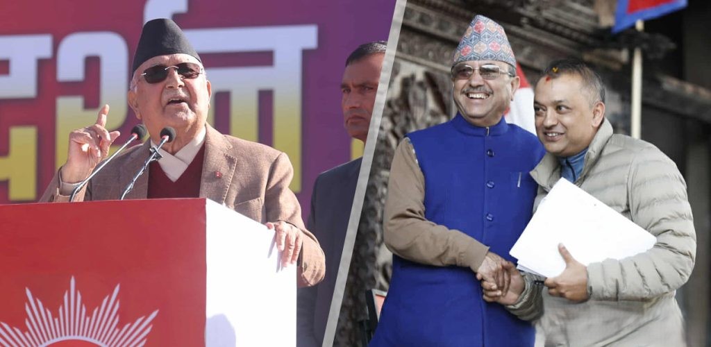 चुनावतिर लाग्यो कांग्रेस, पुनर्स्थापनाको मागमा एक्लियो एमाले