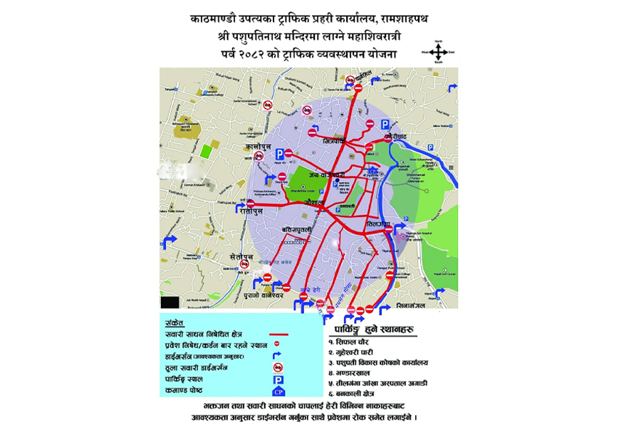 यस्तो छ पशुपतिमा महाशिवरात्रिका दिन ट्राफिक व्यवस्थापन